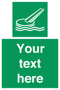 Custom sign safe condition Marine evacuation slide